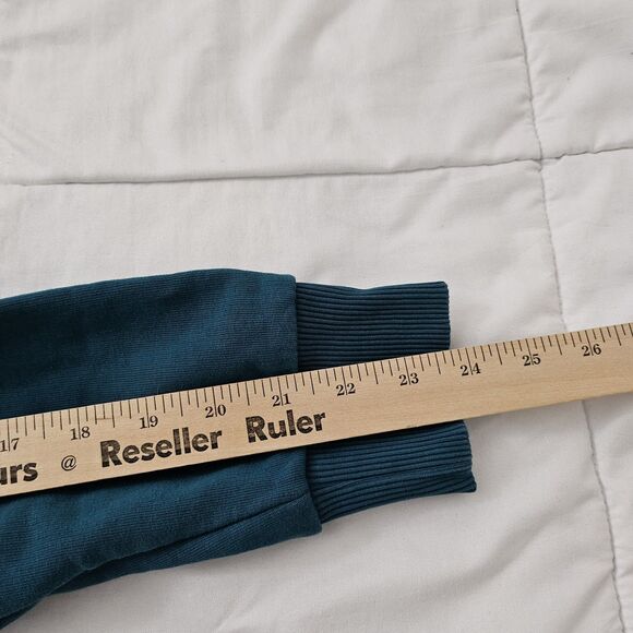 Amendi Sweater Mens Large Teal Terry Frank Petrol 1/4 Zip Pullover Gorpcore - Picture 10 of 10